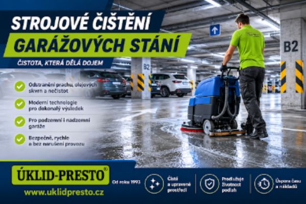 Strojové čištění garážových stání 