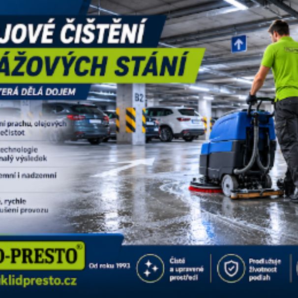 Strojové čištění garážových stání 
