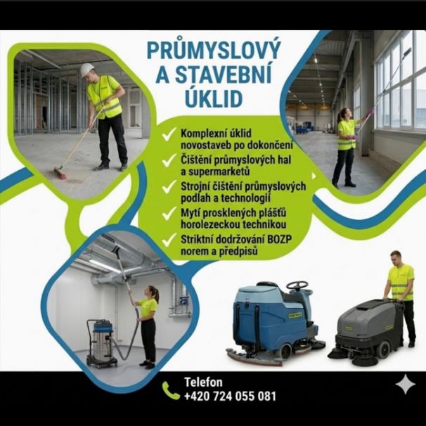 Průmyslový úklid a Stavební úklid